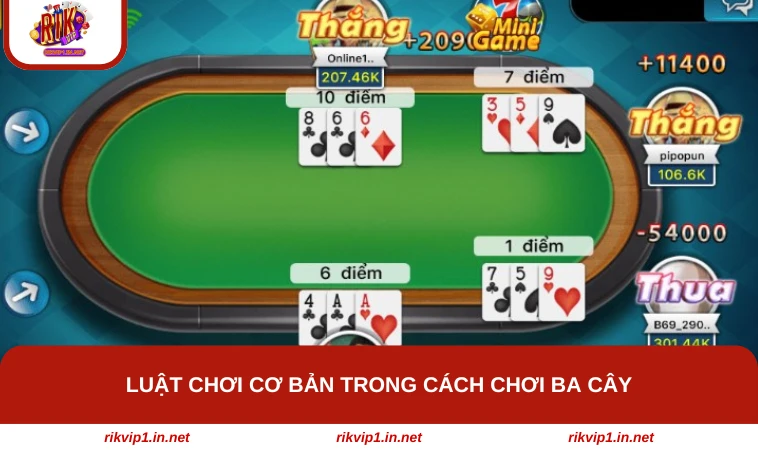 Bàn chơi ba cây trực tuyến với hệ thống chia bài tự động