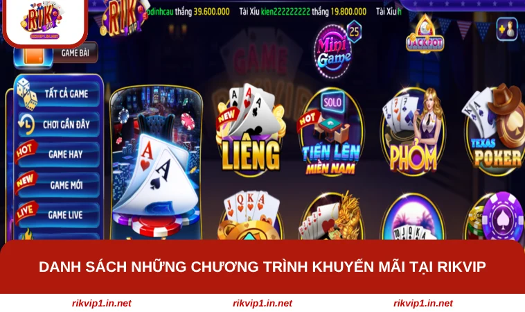 Danh sách những chương trình khuyến mãi tại RIKVIP