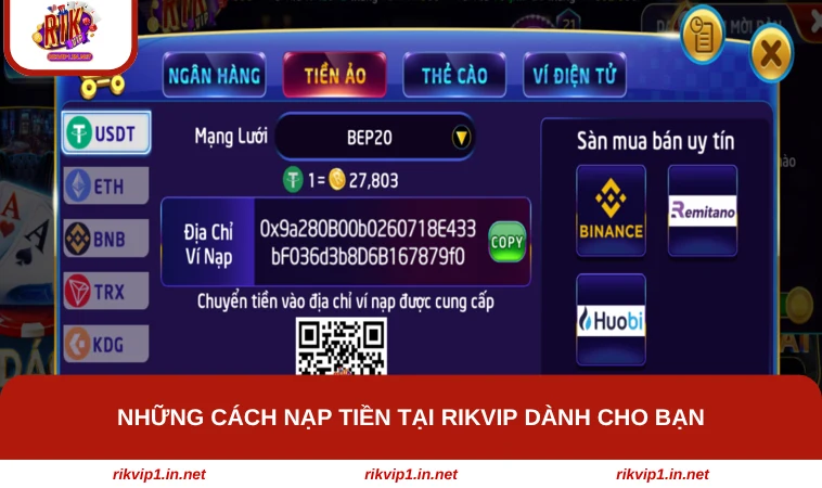 Những cách nạp tiền tại RIKVIP dành cho bạn